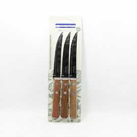 CUCHILLO TRAMONTINA X 3 UNIDADES MANGO MADERA