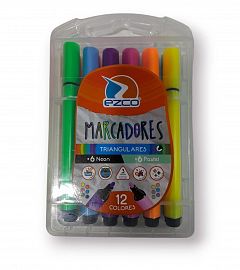 MARCADOR TRIANGULAR X 12 UNIDADES EN ESTUCHE EZCO