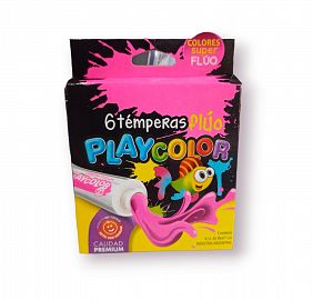 TEMPERA X 6 UNIDADES COLOR FLUO PLAYCOLOR