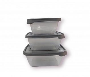 TUPPER HERMETICOS CUADRADOS SET X 3 UNIDADES 500/900/1500ML