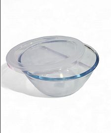 ENSALADERA/BOWL VIDRIO GRANDE CON TAPA 23CM
