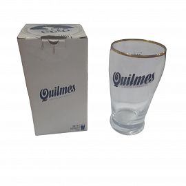 VASO PINTA QUILMES 330ML C/DORADO