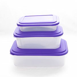 TUPPER HERMETICO PLASTICO X 3 UNIDADES 820/2210/3300CC