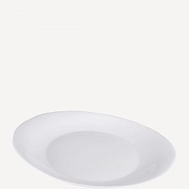 PLATO HONDO OVALADO OPALINA 23CM LINEA BLANCO