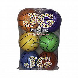 PELOTA PLASTICA X 6 UNIDADES N*6 RAYADA EN BOLSA