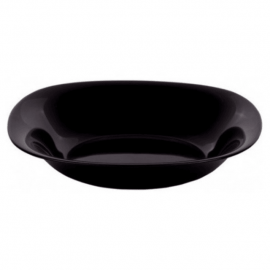 PLATO HONDO CUADRADO OPALINA NEGRO 23CM