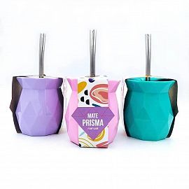 MATE PLASTICO CON BOMBILLA ACERO INOXIDABLE