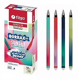 BIROME BORRABLE CON GOMA TINTA GEL AZUL EN COLORES FILGO