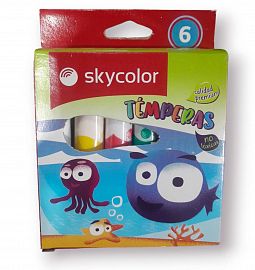 TEMPERA X 6 UNIDADES SURTIDAS SKYCOLOR