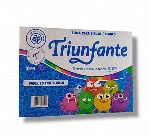 BLOCK DE DIBUJO N*5 X 20 HOJAS BLANCO TRIUNFANTE