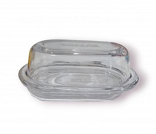 MANTEQUERA VIDRIO CON TAPA 19CM