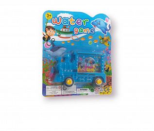 JUEGO DE AGUA CON FORMA DE TREN EN BLISTER 13CM