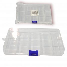 CAJA ORGANIZADORA PLASTICA CON 15 DIVISIONES 9X17CM