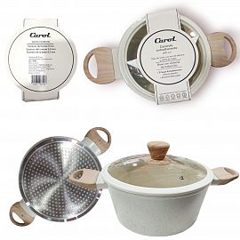 CACEROLA ANTIADHERENTE EFECTO GRANITO CAROL COLOR BEIGE N*18