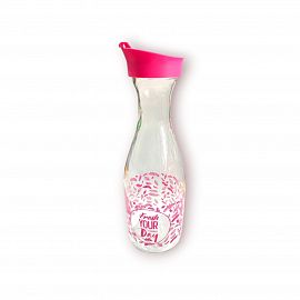 BOTELLA DE VIDRIO DECANTADORA 1LTS ESTAMPADA